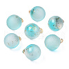 Two Tone Transparent Spray Painted Glass Pendants GLAA-N035-020B-C04-1