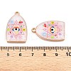 Printed Rack Plating Alloy Enamel Pendants ENAM-T020-03C-3