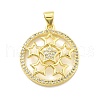 Rack Plating Brass Micro Pave Cubic Zirconia Pendants KK-D359-36G-1