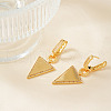 Stylish Minimalist Brass Clear Cubic Zirconia Triangle Hoop Earrings DS3837-2-1