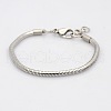 304 Stainless Steel European Style Round Snake Chains Bracelets BJEW-N233-03-1