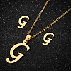 201 Stainless Steel Pendant Necklaces & Stud Earrings Sets WG00841-06-1