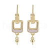 Brass with Shell Stud Earring Findings KK-G497-32G-1