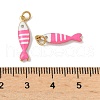 304 Stainless Steel Enamel Pendants STAS-P394-05G-01-3