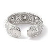 304 Stainless Steel Rhinestone Cuff Rings for Women RJEW-F166-34P-3