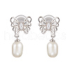 Natural Pearl Ear Studs EJEW-P286-07P-1