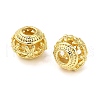 Hollow Brass European Beads KK-L229-012G-2
