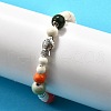 Porcelain Beads & Synthetic Howlite Beads Stretch Bracelets for Women BJEW-D307-02B-1