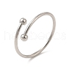Non-Tarnish 304 Stainless Steel Wire Wrapped Open Cuff Ring for Women RJEW-E066-12P-1