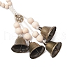Iron Bell & Tibetan Style Alloy Pendant Decorations HJEW-JM003371-01-4