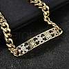 Brass Micro Pave Clear Cubic Zirconia Link Bracelets BJEW-F498-04A-G-4
