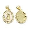Brass Pave Cubic Zirconia  Pendants KK-Z028-17G-2