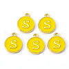 Golden Plated Alloy Enamel Charms ENAM-S118-09S-1