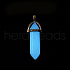 Bullet Pointed Synthetic Luminous Stone Pendants LUMI-PW0001-055-A-1