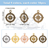 SUNNYCLUE 50Pcs 5 Colors Alloy Pendants FIND-SC0011-60-2