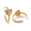 Bear Brass Micro Pave Clear Cubic Zirconia Ear Studs for Her KK-K258-28G-RS-2