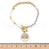 304 Stainless Steel Cuban Link Chain Charm Bracelets for Women BJEW-U021-09G-5