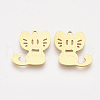 201 Stainless Steel Kitten Pendants STAS-T044-123G-1