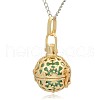 Golden Tone Brass Hollow Round Cage Pendants KK-J232-02G-2