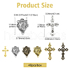 40Pcs 8 Styles Tibetan Style Alloy Pendants TIBEP-YW0001-88-2
