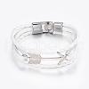 Leather Cord Multi-strand Bracelets BJEW-P169-I-2