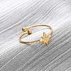 304 Stainless Steel Open Cuff Ring for Women RJEW-A071-01B-G-1