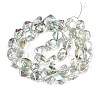 Electroplate Transparent Glass Beads Strands EGLA-N017-02D-2