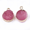 Electroplate Druzy Resin Pendants X-RESI-S366-02E-2