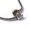 304 Stainless Steel Round Snake Chain European Style Bracelet Making STAS-L178-SL0202-21-2