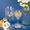 Plastic Pearl & Rhinestone Cup Chains CH-WH0013-01B-G-4