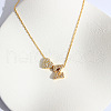 Heart Initial Brass Micro Pave Clear Cubic Zirconia Pendant Necklaces FS-WG89C2E-26-1