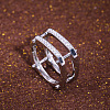 Punk Style Brass Micro Pave Cubic Zirconia Finger Rings FS-WGB4276-02-1