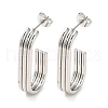 202 Stainless Steel Oval Stud Earrings EJEW-C076-03P-1