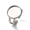 Non-Tarnish 304 Stainless Steel Cuff Ring Settings STAS-E202-02A-P-2