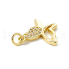 Brass Micro Pave Clear Cubic Zirconia Butterfly Charms ZIRC-F132-94G-3