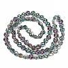 Electroplate Half Translucent Glass Beads Strands EGLA-S193-05-2