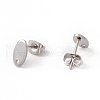 201 Stainless Steel Stud Earring Findings with Hole EJEW-A071-01C-P-2