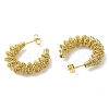 PVD Vacuum Plating 201 Stainless Steel C-shape Stud Earrings with 304 Stainless Steel Pins EJEW-A098-01G-2