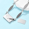 304 Stainless Steel Oval Link Bracelets BJEW-U030-01P-3