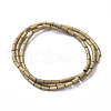 Electroplated Frosted Glass Bead Strands EGLA-G071-E04-3