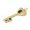 Rack Plating Brass Micro Pave Cubic Zirconia Pendants KK-U022-16D-02-2