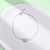 S925 Sterling Silver Link Bracelets for Women BJEW-D318-01P-2