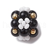 Natural Black Onyx(Dyed & Heated) & Glass Seed Cluster Beads PALLOY-MZ00591-04-1