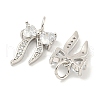 Rack Plating Brass Micro Pave Clear Cubic Zirconia Pendants KK-B093-01F-P-2