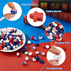 220Pcs Independence Day Theme Spray Painted Natural Wood Beads WOOD-TA0001-73-5