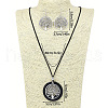 Ethnic Style Alloy & Wood Pendant Necklaces & Dangle Earrings Sets WG8B2BF-04-2