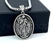 Stainless Steel Hip-hop Oval with Virgin Mary Pendant Necklaces AD4808-3
