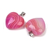 Dyed Natural Banded Agate Pendants G-G202-08C-2