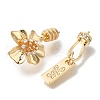 Brass Micro Pave Clear Cubic Zirconia Fold Over Clasps KK-K389-019G-2