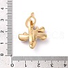 Brass with ABS Plastic Pearl Fold Over Clasps KK-G505-05G-3